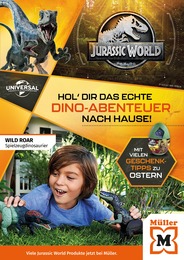 Jurassic World Prospekt: "Hol' dir das echte Dino-Abenteuer nach Hause", 4 Seiten, 30.03.2023 - 13.04.2023