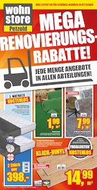 wohnstore Petzold Möbel & Einrichtung Prospekt der aktuellen Woche mit 10 Seiten, gültig von 02.05.2026 bis 23.05.2026, in Bronkow und Umgebung Aktueller wohnstore Petzold Möbel & Einrichtung Prospekt in Bronkow und Umgebung, "JETZT MEGA RENOVIERUNGSRABATTE!" mit 10 Seiten, 02.05.2026 - 23.05.2026