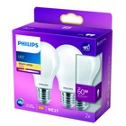 Lot de 2 ampoules LED E27 60W - PHILIPS en promo chez Carrefour Le Chesnay à 8,25 €