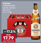 Aktuelle Erdinger Angebote bei Getränke König in Augsburg Aktuelles Hefeweissbier Angebot bei Getränke König in Augsburg ab 17,79 €