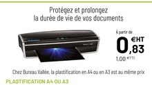 Bureau Vallée Lille - Plastification a4 ou a3 Promo Plastification a4 ou a3 dans le catalogue Bureau Vallée "Espace Services" à Lille