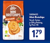 Mini-Brotchips Mediterran von Sun Snacks im aktuellen ALDI SÜD Prospekt für 1,79 €