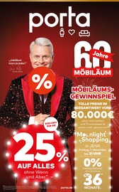 porta Möbel Möbel & Einrichtung Prospekt der aktuellen Woche mit 4 Seiten, gültig von 02.11.2025 bis 08.11.2025, in Niederroßla und Umgebung Aktueller porta Möbel Möbel & Einrichtung Prospekt in Niederroßla und Umgebung, "60 JAHRE MÖBILÄUM" mit 4 Seiten, 02.11.2025 - 08.11.2025