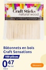 Bâtonnets en bois Craft Sensations à 0,47 € dans le catalogue Action