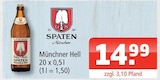 Münchner Hell im Angebot bei Getränke Oase in Schwerte Münchner Hell Angebote von Spaten bei Getränke Oase Schwerte für 14,99 €