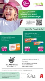mea - meine apotheke Apotheken Prospekt der aktuellen Woche mit 4 Seiten, gültig von 01.07.2026 bis 31.07.2026, in Schwalbach und Umgebung Aktueller mea - meine apotheke Apotheken Prospekt in Schwalbach und Umgebung, "Unsere Juli-Angebote" mit 4 Seiten, 01.07.2026 - 31.07.2026