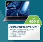 MacBook Pro A2141 Angebote von Apple bei GLOBUS Bruchsal für 499,00 €