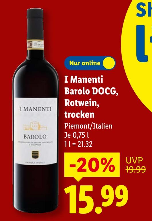 Barolo DOCG, Rotwein, trocken