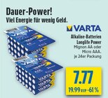 Alkaline-Batterien Longlife Power Mignon AA im Angebot bei diska in Weiden Alkaline-Batterien Longlife Power Mignon AA Angebote von VARTA bei diska Weiden für 7,77 €