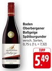 Baden Oberbergener Baßgeige Spätburgunder im Angebot bei E center in Villingen-Schwenningen Baden Oberbergener Baßgeige Spätburgunder Angebote bei E center Villingen-Schwenningen für 5,49 €