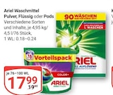 Waschmittel Pulver im Angebot bei GLOBUS in Erftstadt Waschmittel Pulver Angebote von Ariel bei GLOBUS Erftstadt für 17,99 €