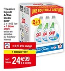 (1)Lessive liquide Active Clean - SKIP en promo chez Cora Argenteuil à 24,99 €