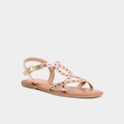 Sandales plates en cuir multicolore femme dans le catalogue La Halle