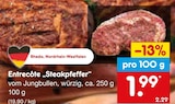 Aktuelle Rindfleisch Angebote bei Netto Marken-Discount in Koblenz Aktuelles Entrecôte 'Steakpfeffer' Angebot bei Netto Marken-Discount in Koblenz ab 1,99 €