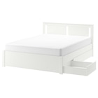 Bettgestell mit 4 Schubladen weiß/Leirsund 140x200 cm bei IKEA im Magdeburg Prospekt für 438,00 €