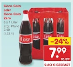 Coca-Cola oder Coca-Cola Zero im Angebot bei Netto Marken-Discount in Damme Coca-Cola oder Coca-Cola Zero Angebote bei Netto Marken-Discount Damme für 7,99 €