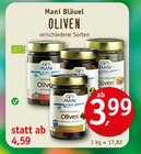 Oliven Angebote von Mani Bläuel bei Erdkorn Biomarkt Hamburg für 3,99 €