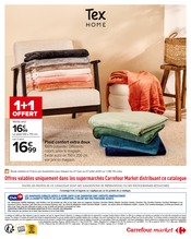 Plaid Angebote im Prospekt "LE BLANC : STYLÉS LES PETITS PRIX !" von Carrefour Market auf Seite 2