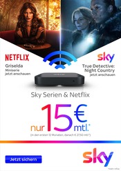 Aktueller Sky Prospekt mit Multimedia, "Sky Serien & Netflix", Seite 1