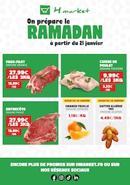 Prospectus Hmarket à Saint-Vrain, "On prépare le RAMADAN", 3 pages, 21/01/2026 - 22/02/2026
