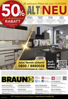 Küche im aktuellen BRAUN Möbel-Center Prospekt (Freiburg (Breisgau)) Küche im BRAUN Möbel-Center Prospekt "KÜCHEN-KOMPETENZ-TAGE" mit 4 Seiten (Freiburg (Breisgau))