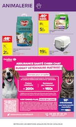 Prix et réduction Litière agglomérante chat dans le prospectus Carrefour en cours Offre Litière agglomérante chat dans le catalogue Carrefour du moment à la page 59
