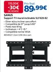 Support TV mural inclinable SLF428-B2 - SANUS dans le catalogue Costco