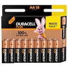 Lot de 18 piles Duracell plus 100% AA/LR6 - DURACELL en promo chez Carrefour Market Bois-Colombes à 9,89 €