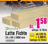 Holz im Hornbach Prospekt Latte Fichte von Konsta im aktuellen Hornbach Prospekt für 1,50 €