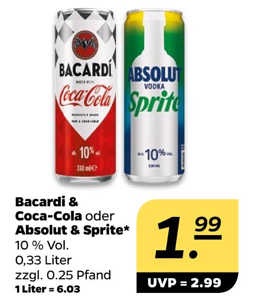 Bacardi & Coca-Cola oder Absolut & Sprite