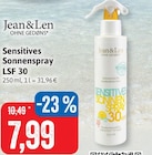 Sensitives Sonnenspray LSF 30 Angebote von Jean & Len bei Kaufhaus Stolz Bremerhaven für 7,99 €