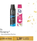 Deospray Angebote von Fa bei Metro Potsdam für 1,65 €