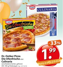 Dr. Oetker Pizza Die Ofenfrische oder Culinaria bei famila Nordost in Buxtehude Dr. Oetker Pizza Die Ofenfrische oder Culinaria im Angebot bei famila Nordost Buxtehude für 1,99 €