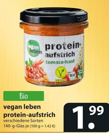 Brotaufstrich im aktuellen famila Nordost Prospekt vegan leben protein-aufstrich für 1,99 € bei famila Nordost im Angebot