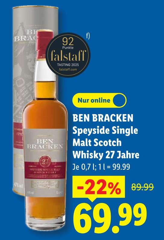 Speyside Single Malt Scotch Whisky 27 Jahre