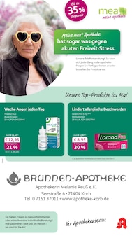 mea - meine apotheke Prospekt der Woche "Unsere Mai-Angebote" Seite 1, 01.05.2026 bis 31.05.2026 für Korb Aktueller mea - meine apotheke Prospekt "Unsere Mai-Angebote" Seite 1 von 4 Seiten für Korb