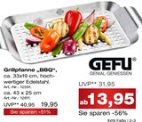Grillpfanne „BBQ“, im Möbel Inhofer Prospekt Grillpfanne „BBQ“, von GEFU im aktuellen Möbel Inhofer Prospekt für 13,95 €