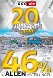 Aktueller XXXLutz Möbelhäuser Möbel & Einrichtung Prospekt in Beilngries und Umgebung, "20 JAHRE - JUBILÄUM IN NÜRNBERG" mit 4 Seiten, 07.10.2024 - 20.10.2024