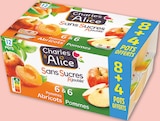 Compote Sans Sucre Ajoutés Saveur Pomme & Pomme/Abricot - CHARLES & ALICE dans le catalogue Netto