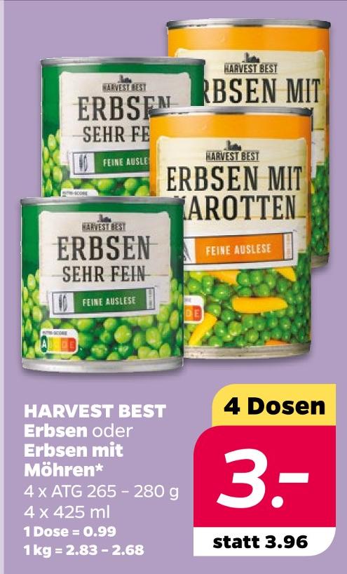 Erbsen oder Erbsen mit Möhren