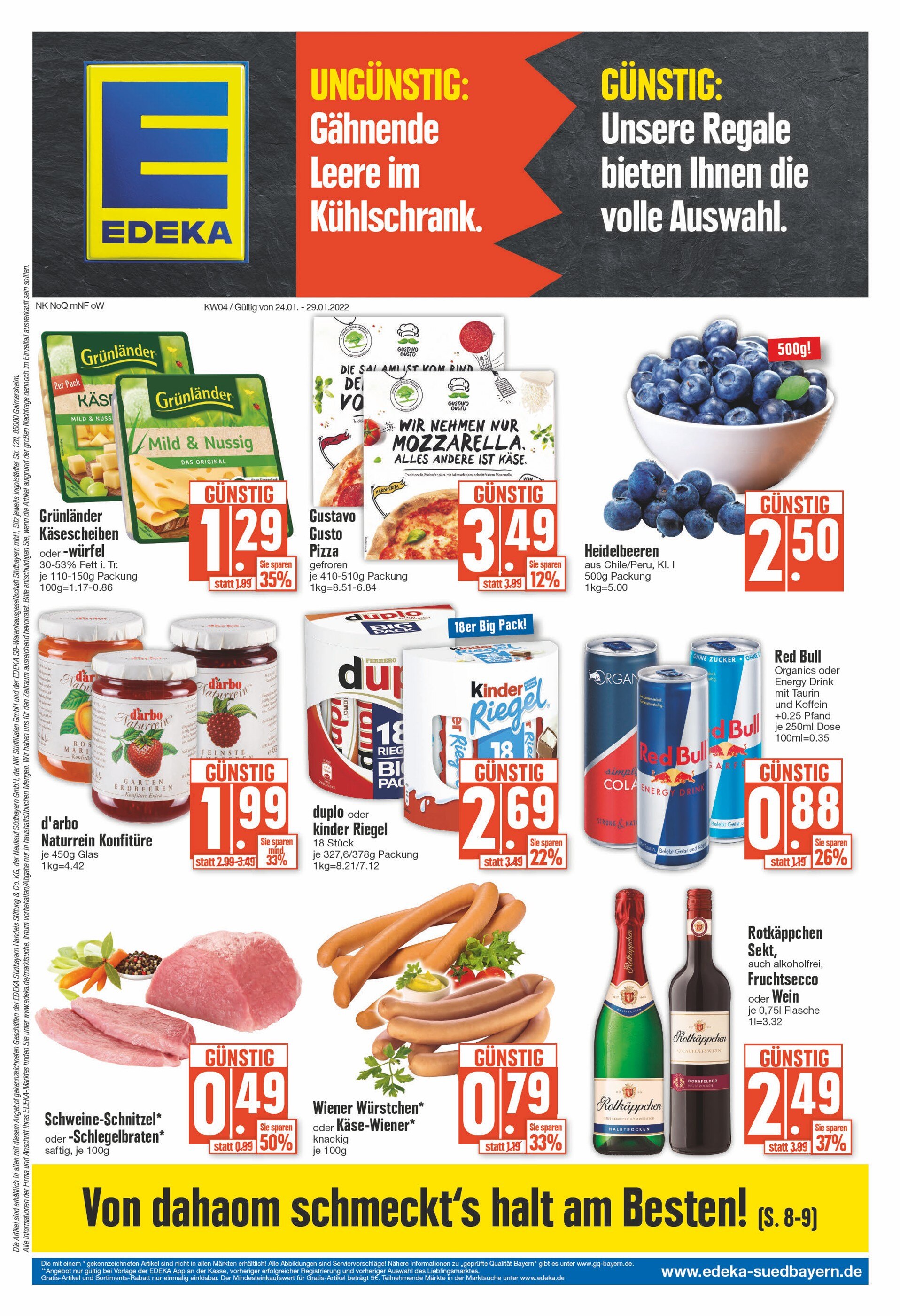 EDEKA Prospekt für Nürnberg mit 20 Seiten EDEKA Prospekt für Nürnberg: "Unsere Regale bieten Ihnen die volle Auswahl.", 20 Seiten, 24.01.2022 - 29.01.2022