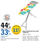 Table à repasser excellente - HOMESIDE en promo chez E.Leclerc Orléans à 33,74 €