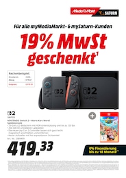 Switch im MediaMarkt Saturn Prospekt 19% MwSt. geschenkt auf S. 3