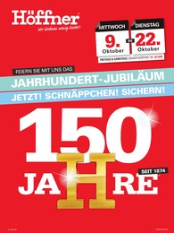 Höffner Prospekt: "150 JAHRE HÖFFNER", 8 Seiten, 09.10.2024 - 22.10.2024