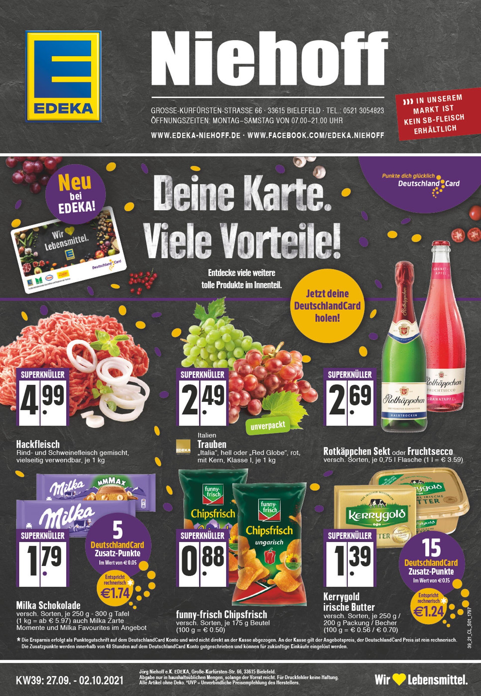 EDEKA Prospekt für Bielefeld mit 32 Seiten EDEKA Prospekt für Bielefeld: "Aktuelle Angebote", 32 Seiten, 27.09.2021 - 02.10.2021