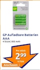 Aufladbare Batterien AAA Angebote von GP bei Action Pforzheim für 2,99 €