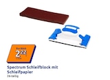 Schleifblock mit Schleifpapier von Spectrum im aktuellen Action Prospekt für 2,22 €