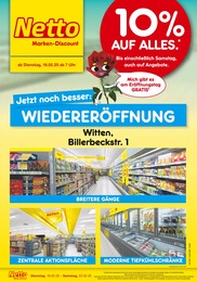 Netto Marken-Discount Prospekt für Witten: "Wiedereröffnung - 10% AUF ALLES.", 6 Seiten, 18.02.2025 - 22.02.2025