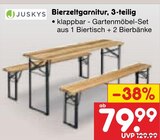 Bierzeltgarnitur, 3-teilig von Juskys im aktuellen Netto Marken-Discount Prospekt für 79,99 €
