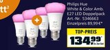 White & Color Amb. E27 LED Doppelpack Angebote von Philips Hue bei OBI Erkelenz für 89,99 €